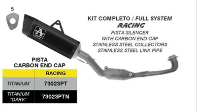 Productafbeelding van ARROW Vollauspuff Racing, zwart, titanium, voor Yamaha TMAX 560