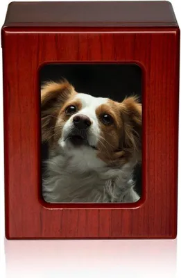 Produktbild von Famanu Haustierurne Hund Rot - As urn mit Fotoliste für Hundekrematorium