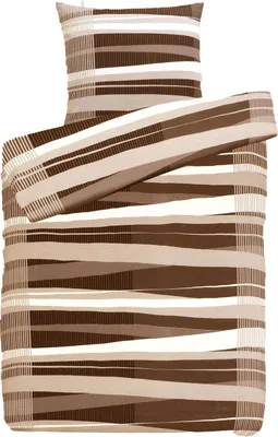 Produktbild von Hochwertige Biber Bettwäsche Baumwolle Streifen 155x220 80x80: 2tlg. / Grau