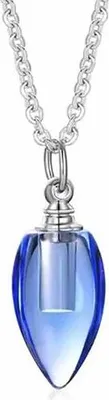 Produktbild von Luxe Ashanger mit 55 cm Kette für Asche, Haare oder Parfum - Gedenkschmuck mit Astrechter und Aufbewahrungstasche - Ice Teardrop