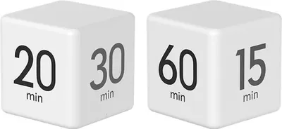 Produktbild von Würfeltimer, Küchentimer, Kindertimer für ADHS, Produktivitäts-Workout-Timer, Flip-Timer,15-20-30-60 minutes white
