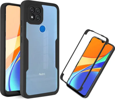 Immagine prodotto di Redmi 9C Custodia protettiva, Built-in screen protector 360 gradi protezione completa custodia del telefono cellulare per Xiaomi Redmi 9C Nero