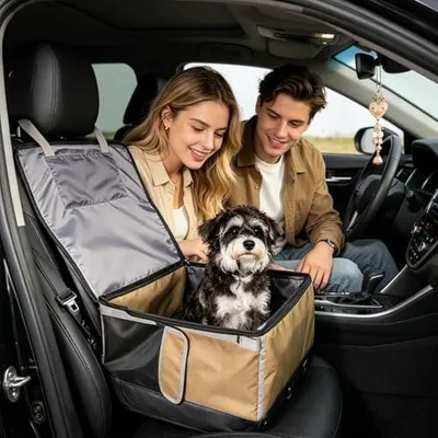 Produktbild von Hundesitz für das Auto – Waschbar, abnehmbar, atmungsaktiv, aus Netzstoff, umwandelbar – 66,9 cm (26,3 Zoll) für Reisefahrzeuge, Autos, SUVs
