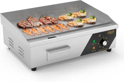 Immagine prodotto di Grill elettrico commerciale, grill elettrico da tavolo, 3000W, temperatura regolabile 50-300 °C, per ristorante/balcone/piano di lavoro, 54x40x21cm