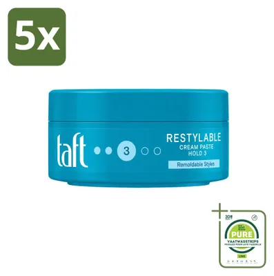 Produktbild von 5 x Taft Stylingpaste Herstylebaar - Flexibele Hold - 150 ml - Großpackung - 5 Stücke
