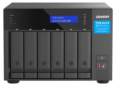 Immagine prodotto di QNAP TVS-H674T-I5-32G Server NAS/storage Tower Intel® Core™ i5 i5-12400 32 GB DDR4 HDD QNAP QTS Nero