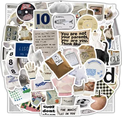 Produktbild von Ästhetische VSCO-Sticker, modisches Set mit 57 Teilen, DIY-Dekoration