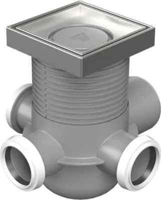 Image de Siphon latéral Chud?j D50/75 MULTI, cadre en acier inoxydable, grille en céramique C 801