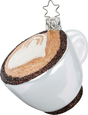 INGE-GLAS® Weihnachts-Hänger Cappuccino mit Herz | IG-10095S018
