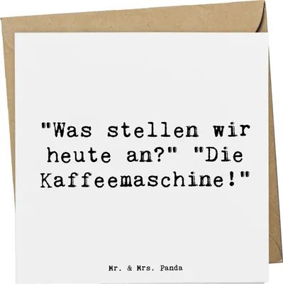Produktbild von Mr. & Mrs. Panda Glückwunschkarte Spruch Freude am Morgen - Weiß - Geschenk, Klappkarte, doppelkarte, anlasskarte, Grußkarte, faltkarte, Gefühl, Kaffee, Motivation, Zitat
