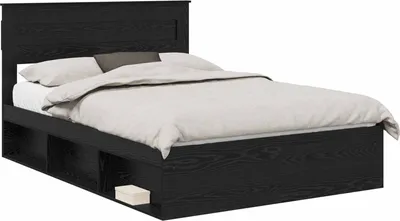 Zdjęcie produktu dla vidaXL Rama łóżka czarna 150 x 200 cm z litego drewna sosnowego