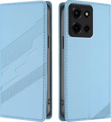 Produktbild von Hülle für Motorola Moto G 2025 5G, Kunstleder Brieftaschen Handyhülle mit Kartenfach und Standfunktion Hellblau