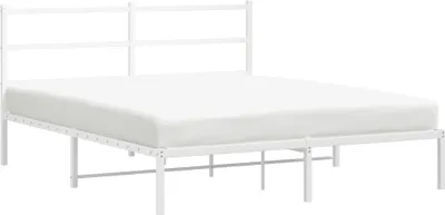 Obrázek produktu pro Postel s čelem kovová bílá 160x200 cm