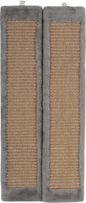 Two vertical scratching boards for cats, side-by-side.