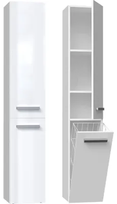 Obrázek produktu pro Koupelnová skříňka NEL IV s košem bílý lesk