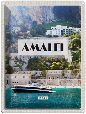 Image de vianmo Plaque en tôle 40x30 cm Amalfi ItalyTouristik