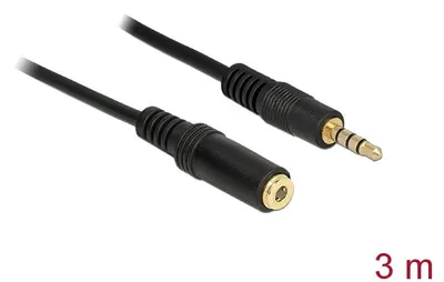 Produktbild von DeLOCK 84668, 3.5mm, Männlich, 3.5mm, Weiblich, 3 m, Schwarz