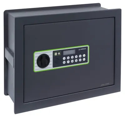 Produktbild von Wandtresor Schlüsseltresor Schlüsselkasten - 32 x 42 x 15-25 cm - Dunkelgrau - Mit elektronischem Code
