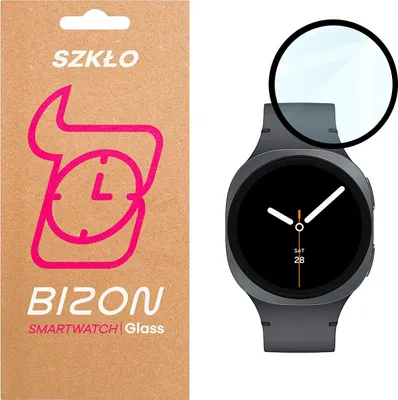 Produktbild von Hybrides Glas für Galaxy Watch 8 40 mm, Bizon Glass Watch Edge Hybrid, Schwarz