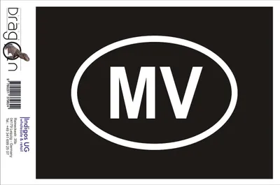 Produktbild von Aufkleber / Autoaufkleber - JDM / Die cut / Auto / OEM - Malediven MV - 160x110mm gelb - Heckscheibe / Heckscheibenaufkleber