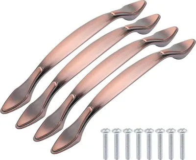 Produktbild von Set aus 4 Vintage-Möbelgriffen, Möbel-Türgriffen, Schubladengriffen, Türgriff aus Zinklegierung, mit Schrauben, geeignet für Griffe verschiedener Schubladen im Home Office