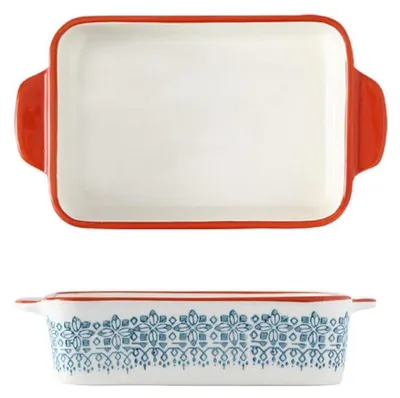 Productafbeelding van Keramische ovenschaal, 500 ml, rechthoekig, met handgrepen, geschikt voor lasagne en tiramisu