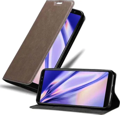 Produktbild von Cadorabo Hülle für Samsung Galaxy A8 2018 Schutz Hülle in Braun Handyhülle Etui Case Cover Magnetverschluss