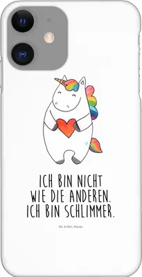 Produktbild von Mr. & Mrs. Panda Iphone 11 Handyhülle Einhorn Herz - Weiß - Geschenk, Unicorn, Smartphone Hülle, Lustig, Bunt, Handy Schutzhülle, Freundin, Cover
