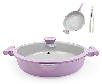 Keramik-Braadpfanne 32 cm mit Deckel, antihaftbeschichtet, 2-in-1