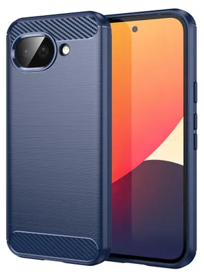 Immagine prodotto di Custodia in TPU per Google Pixel 10a con texture in fibra di carbonio, blu