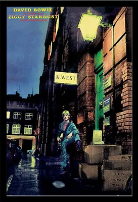 Immagine prodotto di Bowie, David - Poster - Ziggy Stardust + cornice rimovibile, Shinsuke® Maxi MDF nero, disco acrilico
