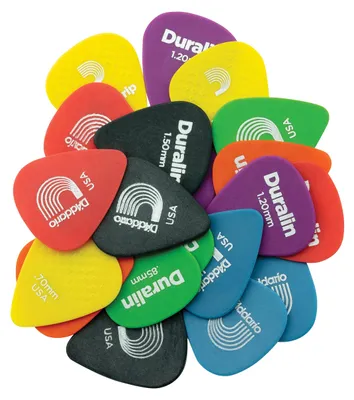 Produktbild von D'Addario Packung mit ausgewählten Duralin-Plektren