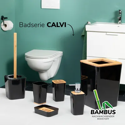 Zdjęcie produktu dla bremermann dozownik mydła CALVI wykonany z bambusa i plastiku | Pojemność 320 ml