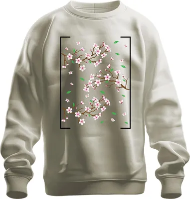Immagine prodotto di Cherry Blossoms Sakura Branches Spring Japanese Flower Pattern Style Felpa Unisex Pullover, Nature, XXL