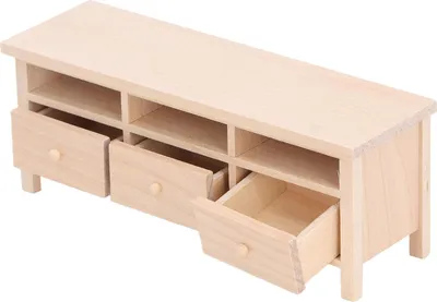 Immagine prodotto di Mobile TV in miniatura, simulazione di cassetti, design, modello di mobile decorativo in legno per casa delle bambole 1/12, semplice