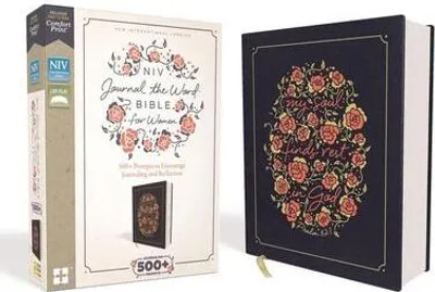 Produktbild von NIV, Journal the Word Bible for Women, Cloth Over Board, Navy, Red Letter Edition, Comfort Print