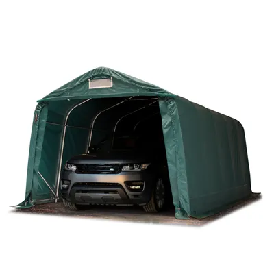 Produktbild von TOOLPORT Garagenzelt Carport 3,3 x 6,0 m in dunkelgrün Unterstand Lagerzelt 800 N PVC Plane und stabiler Stahlrohrkonstruktion