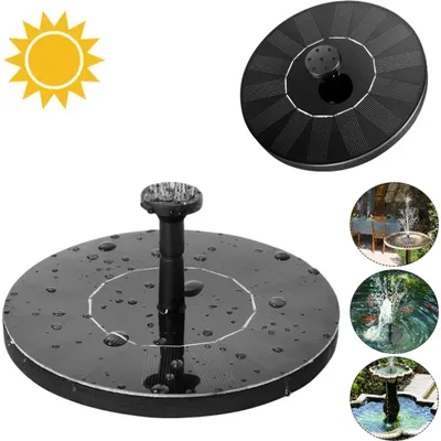 Produktbild von Solar Springbrunnen,1.4W Solar Teichpumpe mit 4 Effekte | Maximum 70cm Höhe Solar Wasserpumpe | Solar schwimmender Fontäne Pumpe für Gartenteich
