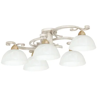 Zdjęcie produktu dla Lampa sufitowa ozdobna kremowa 5 szklanych kloszy Aurora 5xE27 15W Luminex