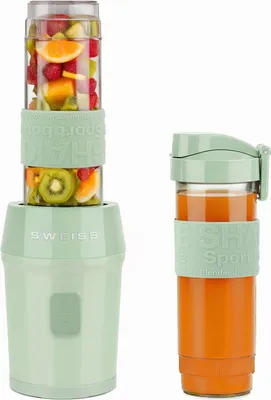 Zdjęcie produktu dla Mini Blender SWEISS MOOV7, 300 W, 570 ml, 2 bidony, Zielony