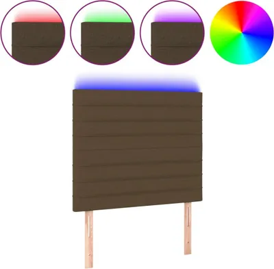 Produktbild von vidaXL LED Kopfteil Dunkelbraun 80x5x118/128 cm Stoff