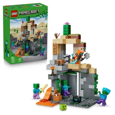 Produktbild von LEGO Minecraft 21587 Zombie Dungeon, Interaktives Spielset für Jungen und Mädchen ab 8 Jahren, Einstürzende Felsen, Feindselige Zombies
