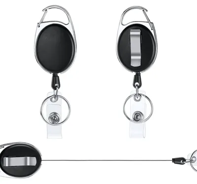 Produktbild von Schlüsselanhänger-Auswelter, 2er-Pack, einziehbarer Auswelter, Schlüsselrolle, ausziehbares Lanyard, Auswelter mit Schlüsselring, Kartenhalter und Gürtelclip