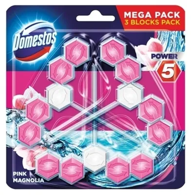Zdjęcie produktu dla Domestos, Zawieszka do WC, pink magnolia, 3 x 55g