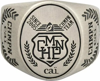 Produktbild von cai Ring 925/- Sterling Silber Siegelring satiniert oxidiert Champion Wappen
