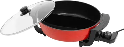 Immagine prodotto di Pentola elettrica Hotpot - Pentola multifunzione - 1360 W - 6 L - 31 cm - 5 livelli di riscaldamento - Rivestimento antiaderente - Spina UE 220 V - Rosso
