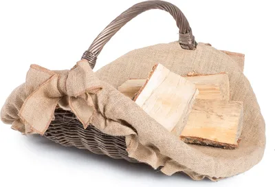 Produktbild von JIPRO® Kaminholzkorb aus Weide Provence mit Jute Camino I. - Weidenkorb - B 60 x T 37 x H 26/33(cm)