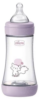 Imagen del producto de Chicco PERFECT5, biberón para bebé de 240 ml, tetina de silicona, flujo medio, para niñas