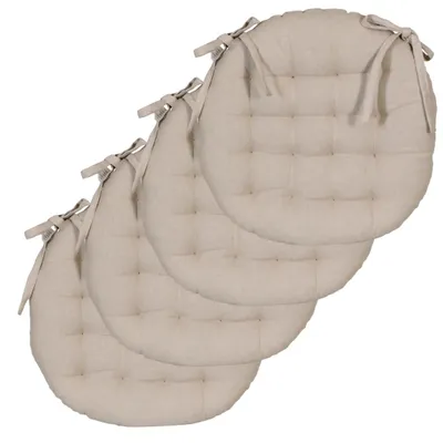 Image de Coussin d'assise rond, bicolore, diamètre 40 cm, couleur taupe/anthracite, quantité : 4