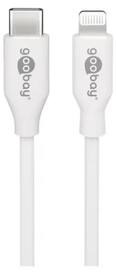 Image de Goobay 39446 Câble de charge et de synchronisation Lightning - USB-C™, 1 m, blanc - Câble MFi pour Apple iPhone/iPad blanc